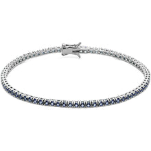 Carica l&#39;immagine nel visualizzatore di Gallery, UBR 995-Bracciale Tennis in argento e zirconi blu
